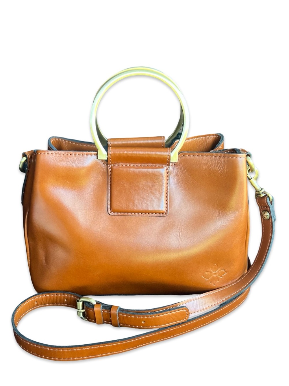 Patricia Nash Empoli Satchel Heritage Leather in Rich Cinnamon